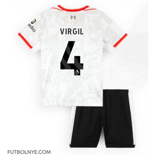 Camiseta Liverpool Virgil van Dijk #4 Tercera Equipación para niños 2024-25 manga corta (+ pantalones cortos)